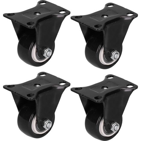 Decdeal Roulette robuste de 40mm de diamètre, accessoire pour chariots, boîte à outils, noir, 4 pièces