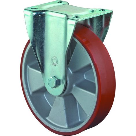 BS Rollen Schwerlast-Bockrolle mit Anschraubplatte Guss-Polyurethan Kugellager 200 mm 800 kg - L610.B90.200