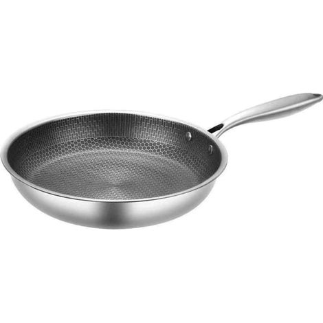 Poêle antiadhésive, poêle à crêpes, poêle à steak, poêle à omelette, compatible avec les plaques à induction et les cuisinières à gaz, poêle universelle en acier inoxydable (1/5)