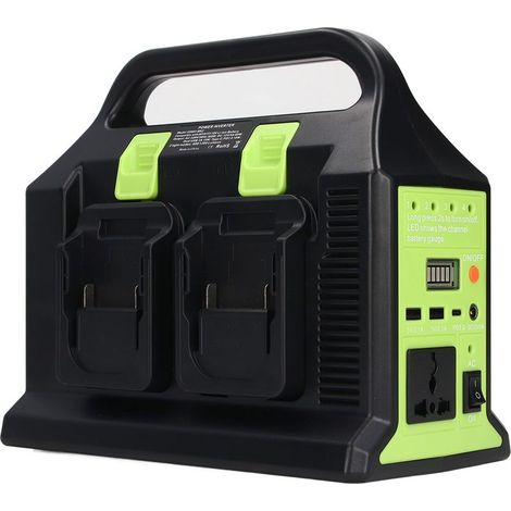 Onduleur portable 300 W avec sortie USB, alimentation à onde sinusoïdale, batterie 18 V (1/5)