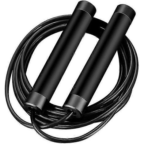Corde à sauter - Corde à sauter de qualité supérieure avec rotation à 360°, poignées en acier, revêtement en silicone et 2 câbles réglables - Idéale pour la salle de sport et le fitness à domicile