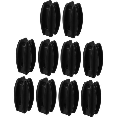 10 Pièces Isolateurs de Clôture Électrique en Plastique Noir, Isolant, Sécurité pour Animaux et Personnes, Accessoires pour Ferme et Jardin Extérieur (1/5)