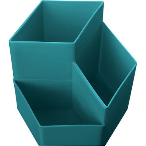 Portaplumas Giratorio 360° - Soporte para Lápices con 3 Compartimentos - Para Escritorio Hogar Oficina y Aula - 1 Unidad (1/5)