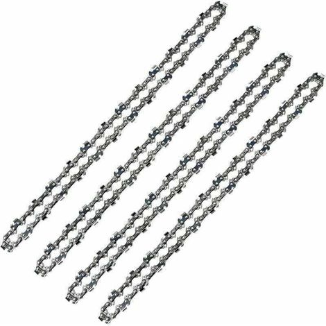 Set of 4 Chainsaw Chains - 52 Links - 3/8" LP Pitch - 0.50" Gauge (1.3mm) - Low-Kickback - For 14" (35 cm) Guide Bars (1/4)