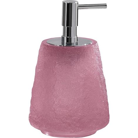 Gedy Rosa, G-Irina, Dispenser, Dosatore Sapone Bagno in Resina Trasparente, Fatto a Mano, Garanzia 2 Anni, Misure 16 x 9,9 x 9,9 CM e Peso 0,616 kg, 9.9X9.9X16 (1/3)