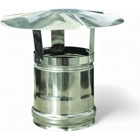 Fumaiolo a cappello in acciaio inox 304 attacco femmina - Ø 13 cm