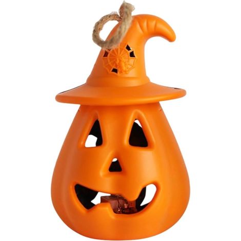 Ulisem 1 Stück Halloween-Teufelskürbislampe, Kürbislaterne, Thanksgiving-Dekorationsleuchte, LED-Lampe, Kürbisornamentlampe für Halloween-Hausparty-Gartendekoration (1/5)