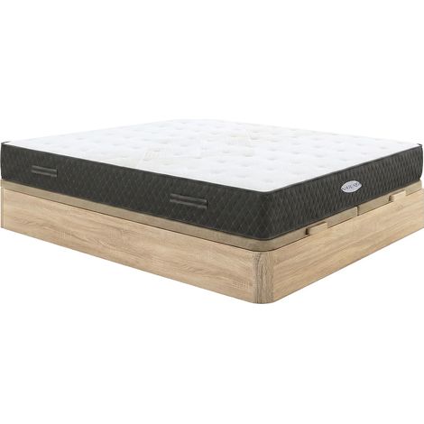 Set 180 x 200 cm rete contenitore naturale chiaro + materasso molle insacchettate e fibre di Kapok sp.31cm - SOREMA di NATUREA (1/5)
