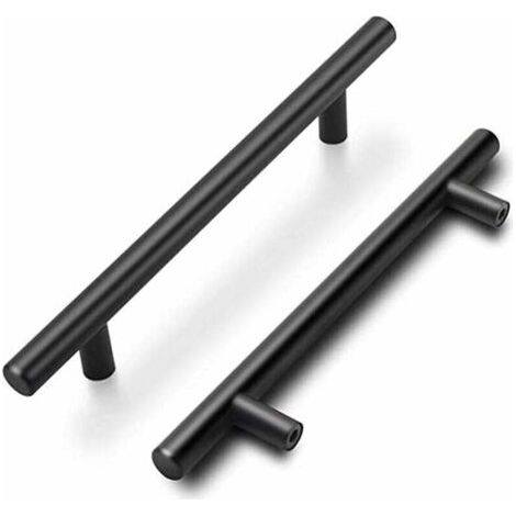 Lot de 15 Poignées de meuble Cuisine - 160mm - Poignée Porte Cuisine Noire - Poignée Meuble Noir - Entraxe 160mm - Finition Mate - Acier Inoxydable (1/4)