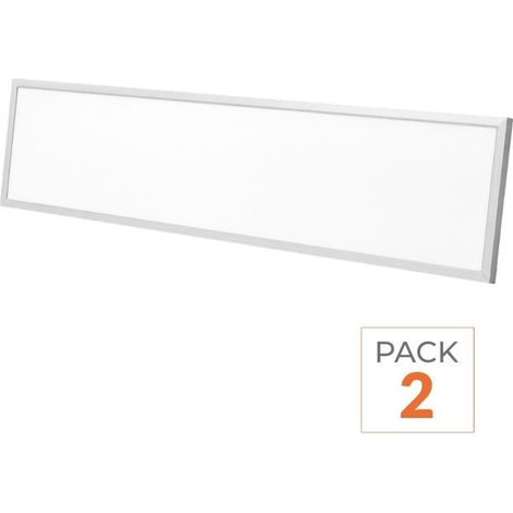 Pack de 2 - Panneau LED Backlit CCT 120x30cm 28W UGR19 140lm/W Cadre Blanc - 3000K/4000K/6000K - SILAMP (1/2)