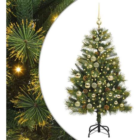 Sapin de Noël artificiel, branches et pommes décoratives flexibles, 120 cm (1/5)