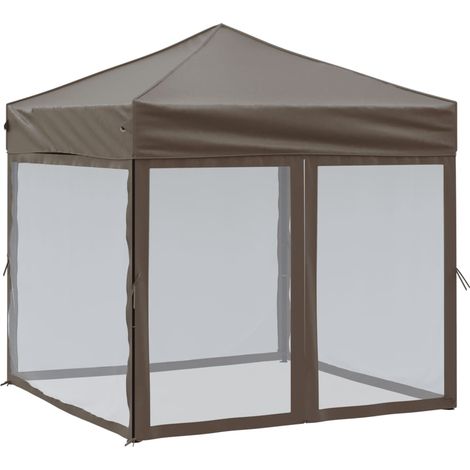 Tente de réception pliable - Tonnelle de jardin - Barnum avec parois Taupe 2x2 m fr11220 - Maison La Vie (1/5)