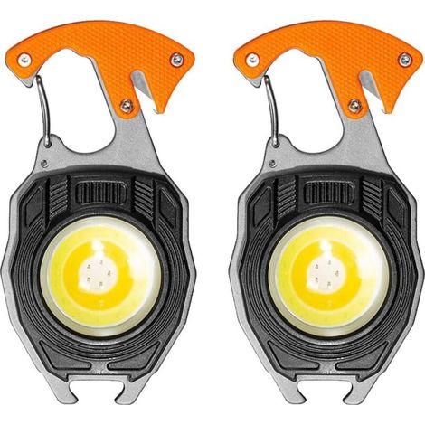 AquaForge COB Keychain Flashlight Model 2025, Rechargeable, 2 Units, 7 Modes, 1000 Lumens, Multifunctional, Portable, Mini Flashlight (1/4)