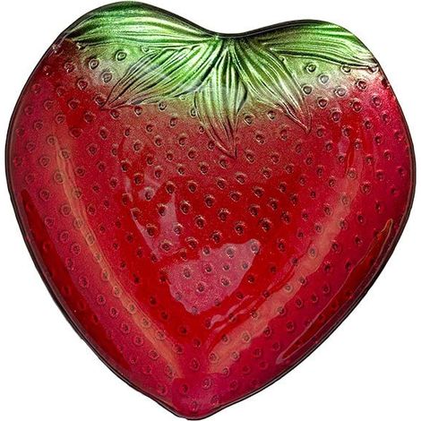 Coupelle en Verre en Forme de Fraise Bol à Dessert et Apéritif Rouge 16 x 15 x 2,5 cm - PANGIVO (1/2)