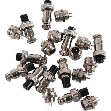 Connecteur Mâle Femelle de Prise D'aviation, 10 Jeux de 2 Broches 12mm, Prise D'alimentation en Métal pour Systèmes D'acquisition de Données, Inclinomètre. (1/4)