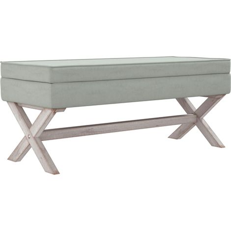 Taburete con almacenaje 110 x 45 x 49 cm terciopelo gris claro 020010868