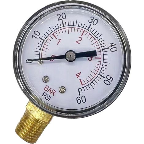 Manomètre ECX270861 pour instruments de piscine NPT, compatible avec les filtres de 1/4 pouce.