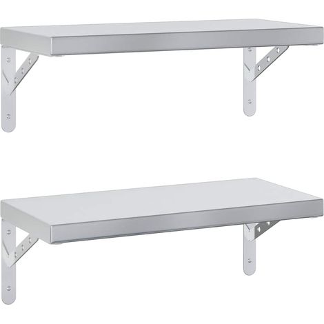 Maison Exclusive - Wandregale 2 Stk. 50x23,5 cm Silbern Edelstahl