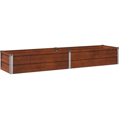 vidaXL Cama de Jardín Elevada Oxidado 160 x 40 x 24 cm cartón (1/2)