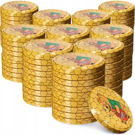 KADAX Schraubdeckel fi66 mm, für Einmachgläser, 100 Stück, Bienenstock