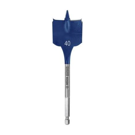 Bosch – Mèche à bois plate 40 mm 2608900330 – Longueur totale 152 mm – Tige hexagonale 1/4" – Pour perçage rapide dans bois tendre