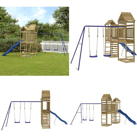 Spielturm Imprägniertes Kiefernholz - Holzspielgeräte - Kindergartenspaß - Spielturm - Kletterturm - Freiluftsspiel - Home & Living