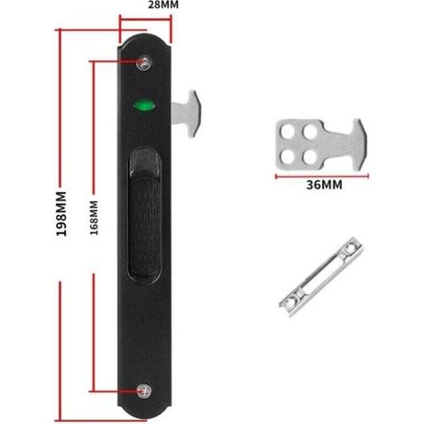 Serrure de porte coulissante - Garnitures de quincaillerie de verrouillage simple de fenêtre de porte coulissante en acier inoxydable de ménage