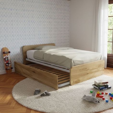 Letto 1 piazza e mezza con letto estraibile - Quercia