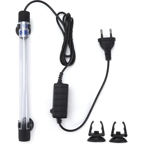 Lampe stérilisante UV submersible pour aquarium, traitement des algues vertes, pour bocal et bassin, prise EU 220-240 V, 13 W (1/5)