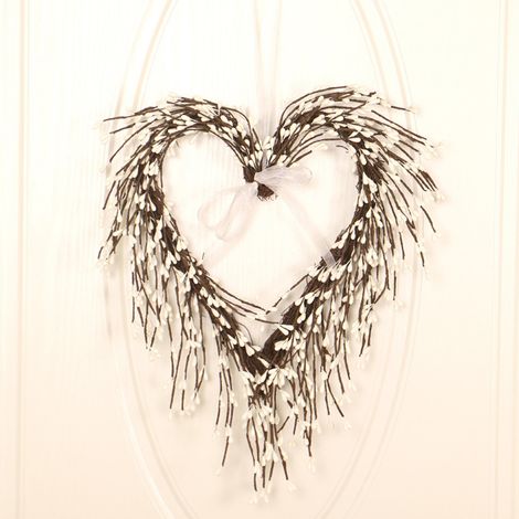 Couronne Murale en Forme de Cœur pour Saint-Valentin, Décoration Florale de Porte (1/5)