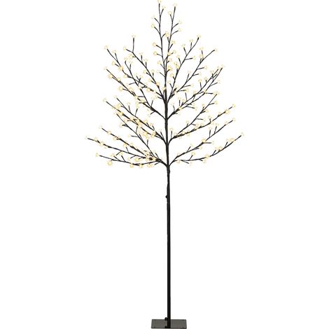 HOMCOM Albero di Natale di Ciliegio Alto 180 cm Luci LED Timer Giornaliero Nero (1/5)
