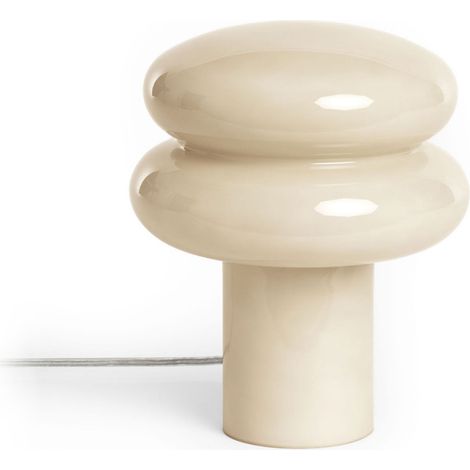 Lampe à poser ronde en verre ø20cm - Beige - Tino (1/5)
