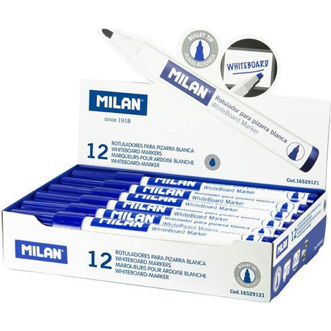 Scatola con 12 pennarelli Blu Ø4,7mm per lavagna Milano