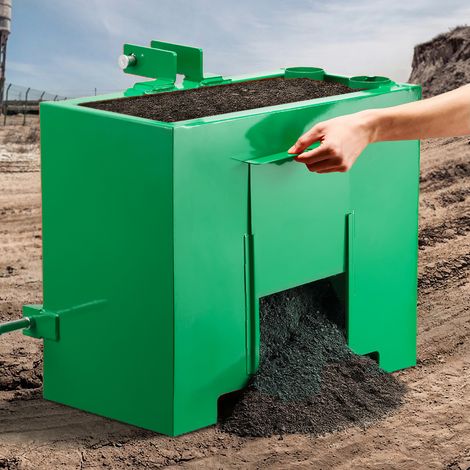 Mophorn 
Ballastbox für 3-Punkt-Traktoren der Kategorie 1, 363 kg Tragkraft, mit 2-Zoll-Anhängerkupplung, robuster Stahlbau, 0,09 m³ Fassungsvermögen, Laderanbau mit Schiebetür, grüne Ausführung (1/5)