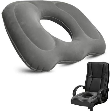 Coussin Orthopédique Gonflable - Bureau - Anti Escarres - Soulagement Coccyx - Léger et Pliable (1/3)