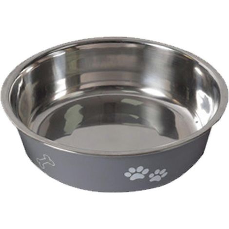 Gamelle pour chien en acier inoxydable avec base antidérapante en silicone