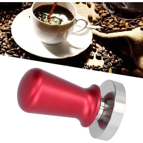 Elastischer Kaffeetamper Ø 58 mm für Espressomaschinen, Tamperhammer aus Edelstahl, rot (1/5)