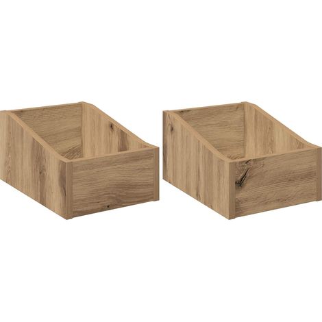 vidaXL Scatola per dischi LP 2 pz Rovere Artigianale 23 x 33 x 16 cm