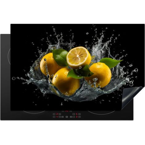 Induction Hob Protector Lemon - Fruit - Yellow - Black 80x52.2 cm