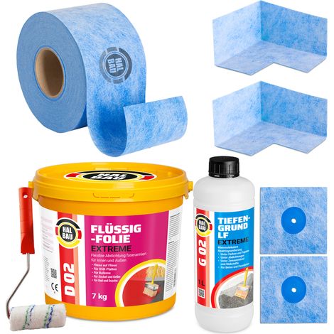 HALBAU Dichtset für Duschabdichtung Bad Abdichtung Dichtband Flüssigfolie 7kg H309 (1/5)