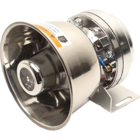 Avertisseur sonore universel pour véhicules de chantier, en acier inoxydable haute puissance (200 W).