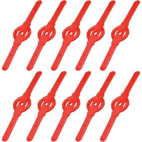Ersatzmesser für Akku-Rasenmäher (24 Stück) - Kantenschneider aus Kunststoff - Gartengeräte (rot)