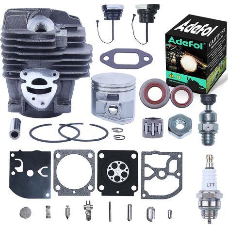 Kit de carburador de pistón de cilindro LinDuxe de 44,7 mm para motosierra Stihl MS261 MS 261 MS261C, repuesto 1141 020 1200, sello de aceite y tapa de combustible (1/4)