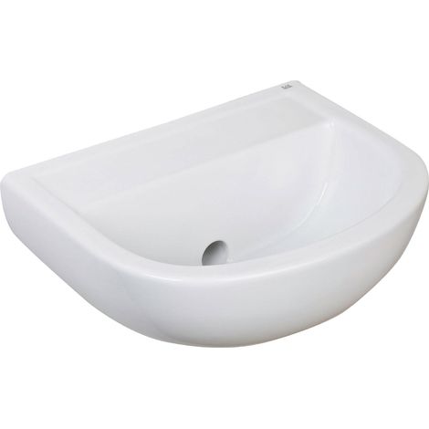 RAK Compact 380mm Doc M Basin with Horizontal Outlet and No Tap Holes - CO1005AWHA (1/3)