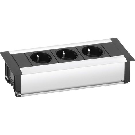 EVOline 159610000900 Multipresa 3 scomparti Alluminio, Nero Schuko 1 pz. (1/5)