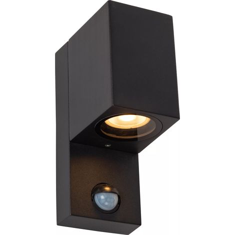 Applique esterna IP65 sensore GU10 7W Zaro Lucide nera (1/5)