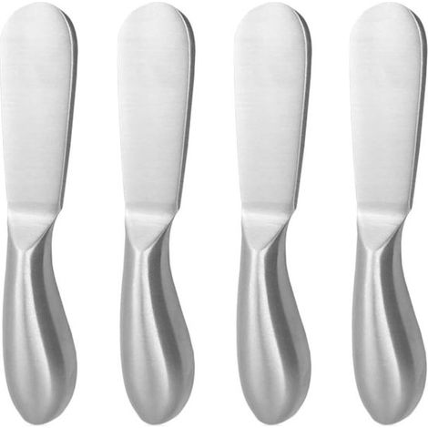 Couteaux à beurre - 4 pièces - Couteaux à fromage et couteau à beurre - Couteaux à fromage - Couteau à fromage - Couteau à dessert - Ustensiles de cuisine - Longueur 13,5 cm - Convient pour fromage/be (1/5)