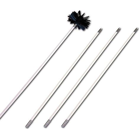 Brosse de nettoyage de tuyaux, tige POM, tête de brosse en nylon, outil robuste, brosse pour conduits d'exportation, brosse pour machine, brosse de cheminée (1/5)