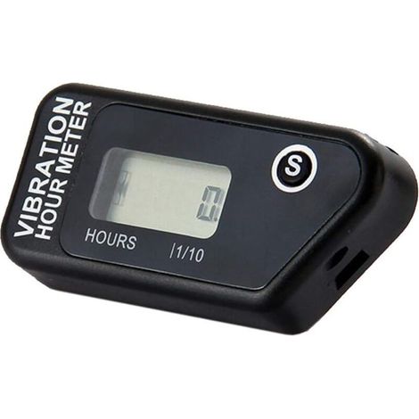 YMYNY Numérique Vibration Compteur d'Heure Complet Imperméable À L'eau Réinitialisable Vibration Compteur d'Heures Sans Fil pour Toutes Vibrantes Machine Moto Snowmobil ATV (noir) (1/4)