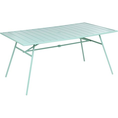 Gartentisch TERENZO 160 cm 90 cm Metall Mintgrün